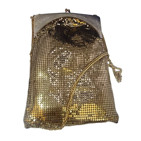 Vintage Rare NOS Whiting & Davis Face Flower Mesh Shoulder Bag in Original Box - Picture 6 of 10